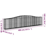 Gabionkurver buede 25 stk 400x30x80/100 cm galvanisert jern