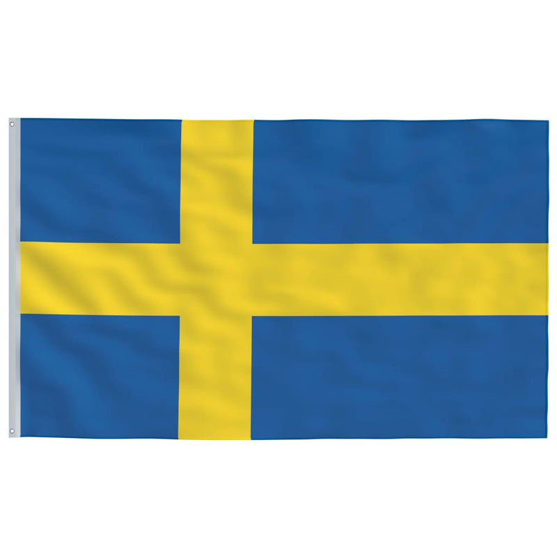 Svensk flagg og stang 6,23 m aluminium