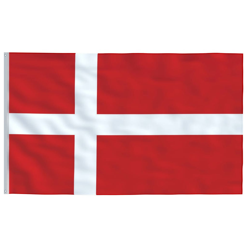 Dansk flagg og stang 5,55 m aluminium