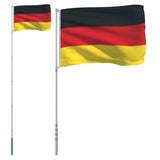 Tysk flagg og stang 5,55 m aluminium