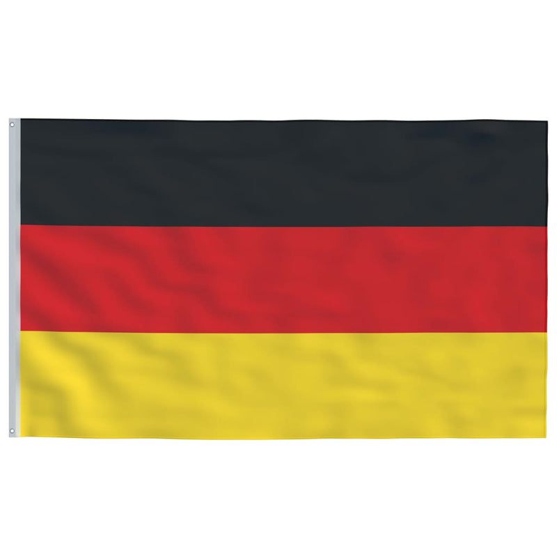 Tysk flagg og stang 5,55 m aluminium