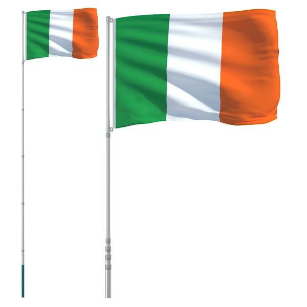 Irsk flagg og stang 5,55 m aluminium