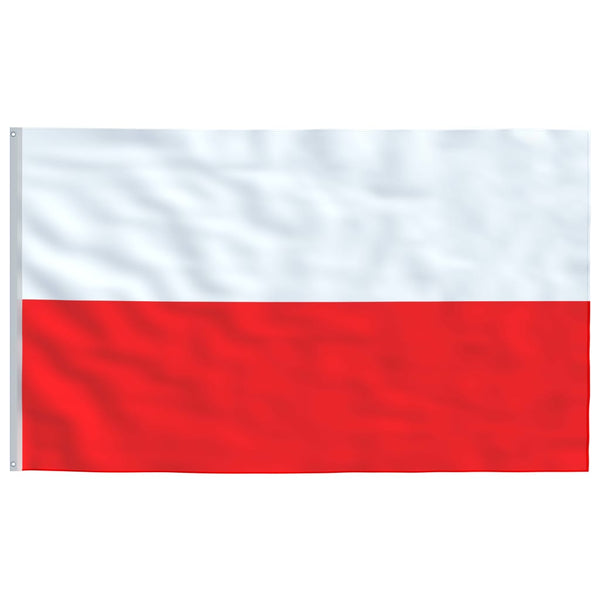 Polsk flagg og stang 5,55 m aluminium