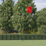Portugisisk flagg og stang 5,55 m aluminium