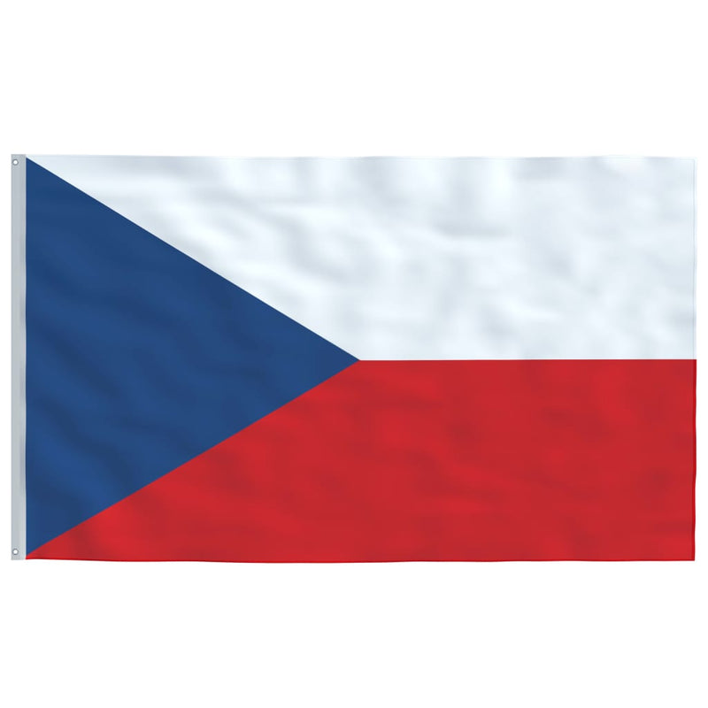 Tsjekkisk flagg og stang 5,55 m aluminium