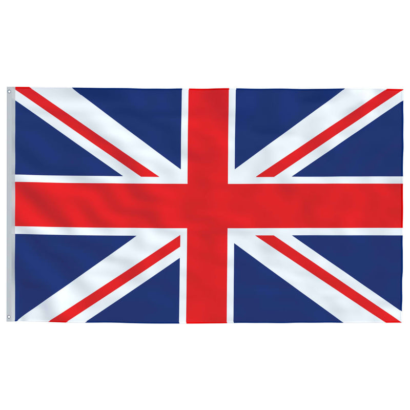 Britisk flagg og stang 5,55 m aluminium