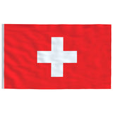 Sveitsisk flagg og stang 5,55 m aluminium