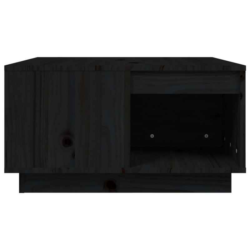 Salongbord svart 60x61x32,5 cm heltre furu