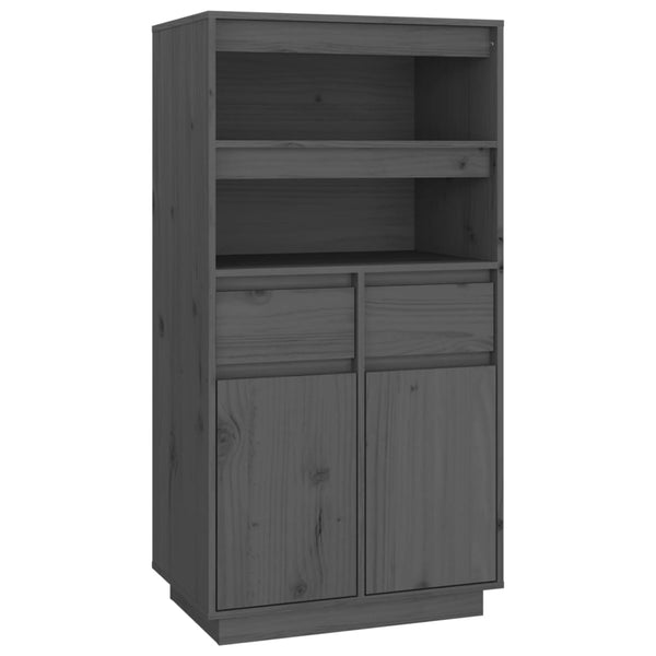 Highboard grå 60x40x116,5 cm heltre furu