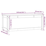 Putekasse svart 110x50x45,5 cm heltre furu