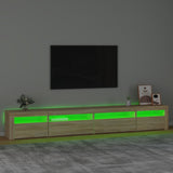 TV-benk med LED-lys sonoma eik 270x35x40 cm