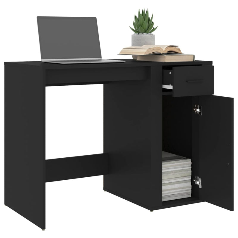 Skrivebord svart 100x49x75 cm konstruert tre