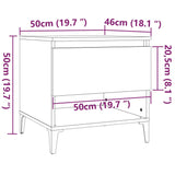 Sidebord høyglans hvit 50x46x50 cm konstruert tre