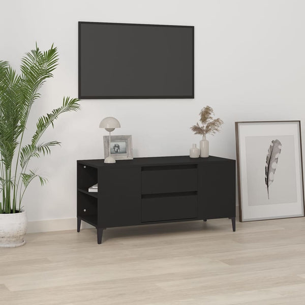 TV-benk svart 102x44,5x50 cm konstruert tre