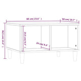 Salongbord hvit 60x50x36,5 cm konstruert tre