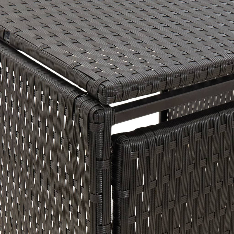 Søppeldunkskur enkelt svart 70x80x117 cm polyrotting