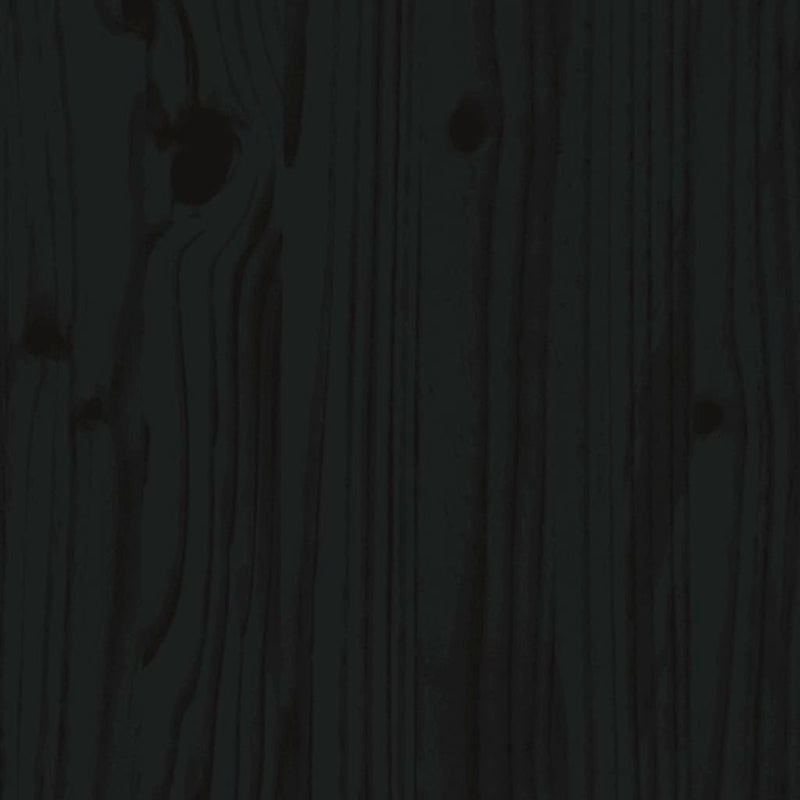 Plantekasse svart 112x25x66 cm heltre furu