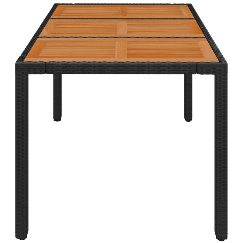Hagebord med treplate svart 150x90x75 cm polyrotting