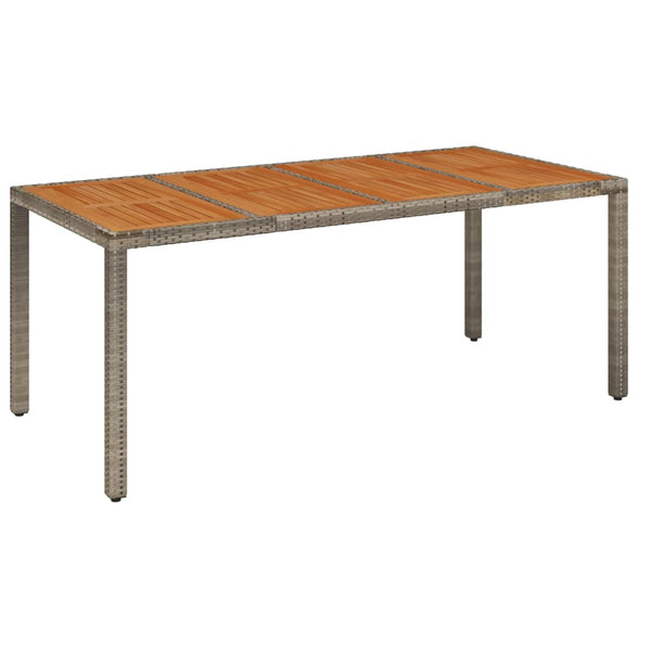 Hagebord med treplate grå 190x90x75 cm polyrotting