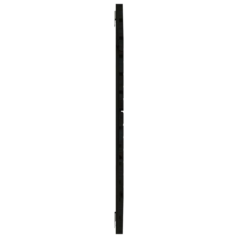 Veggmontert sengegavl svart 146x3x91,5 cm heltre furu