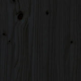 Veggmontert sengegavl svart 126x3x63 cm heltre furu