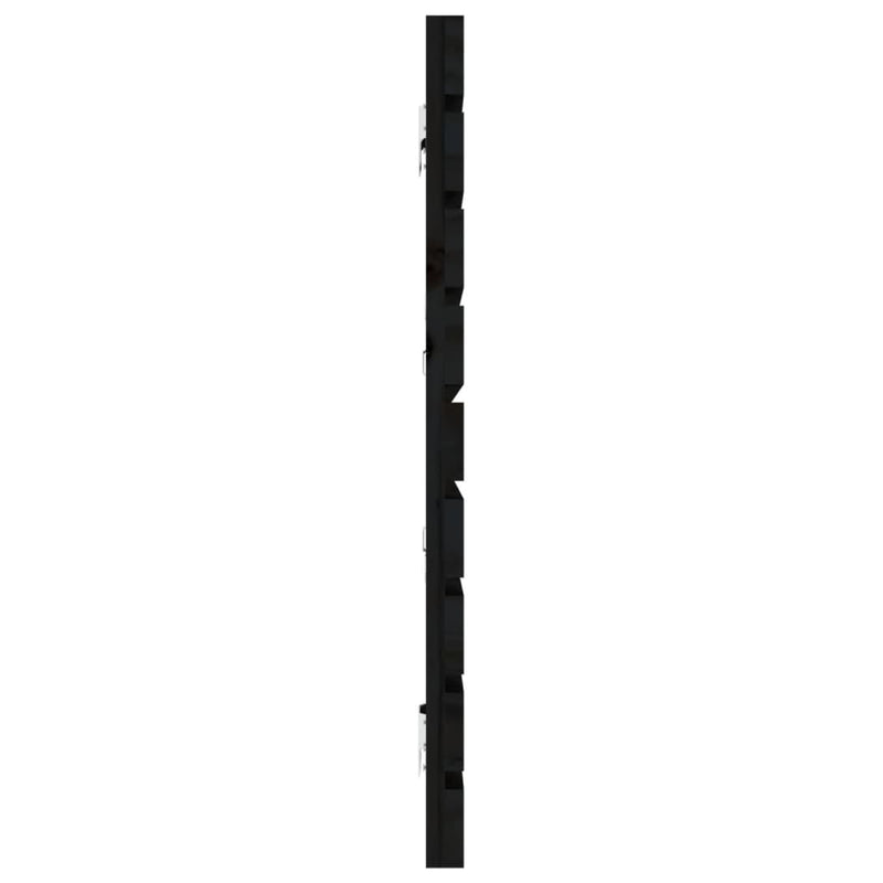 Veggmontert sengegavl svart 186x3x63 cm heltre furu