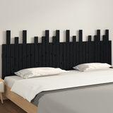 Veggmontert sengegavl svart 204x3x80 cm heltre furu