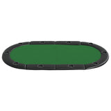 Pokerbord sammenleggbart 10 spillere grønn 208x106x3 cm