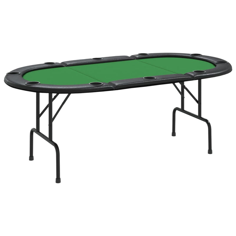 Pokerbord sammenleggbart 10 spillere grønn 206x106x75 cm