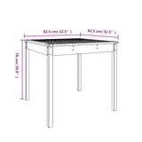 Hagebord hvit 82,5x82,5x76 cm heltre furu