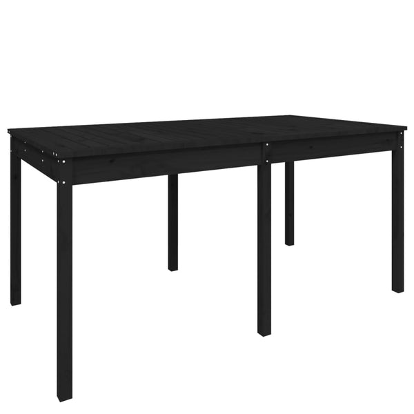 Hagebord svart 159,5x82,5x76 cm heltre furu