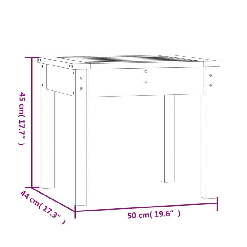 Hagebenk svart 50x44x45 cm heltre furu