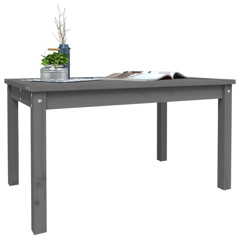 Hagebord grå 82,5x50,5x45 cm heltre furu