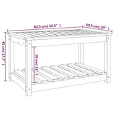 Hagebord hvit 82,5x50,5x45 cm heltre furu