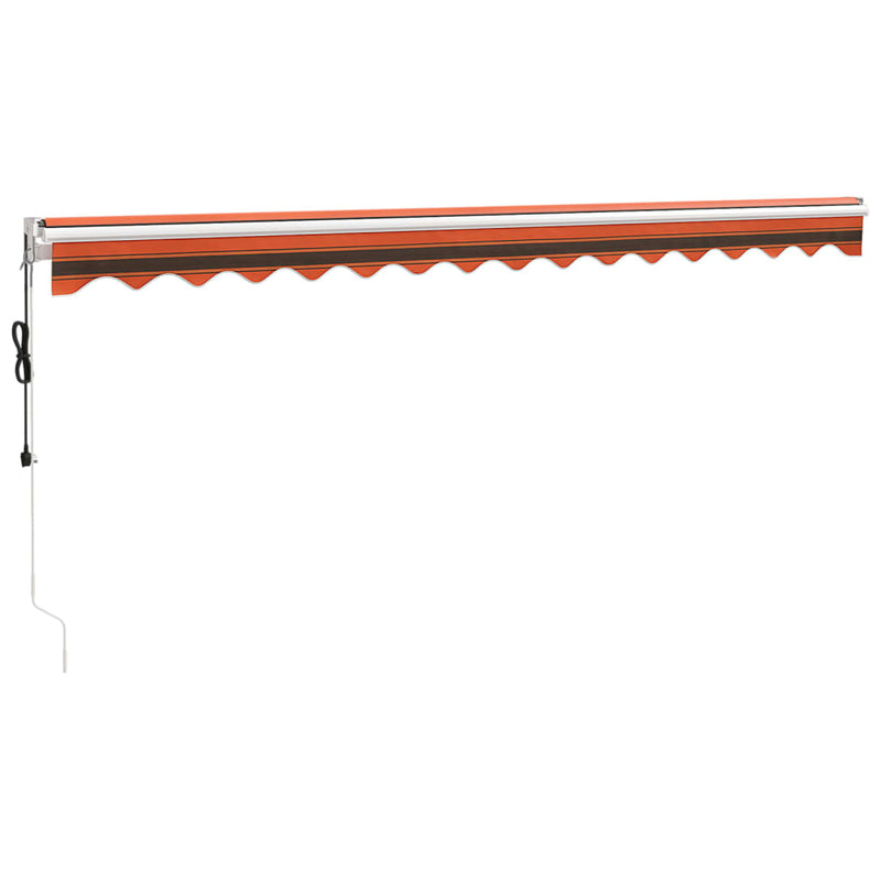 Uttrekkbar markise oransje og brun 4x3 m stoff og aluminium