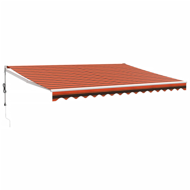 Uttrekkbar markise oransje og brun 4,5x3 m stoff og aluminium