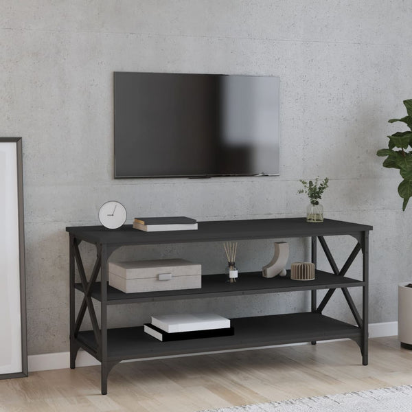TV-benk svart 100x40x50 cm konstruert tre