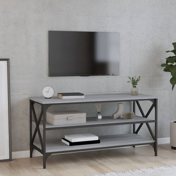 TV-benk grå sonoma 100x40x50 cm konstruert tre