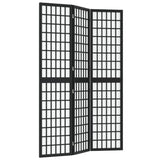 Sammenleggbar romdeler 3 paneler japansk stil 120x170 cm svart