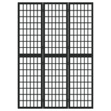 Sammenleggbar romdeler 3 paneler japansk stil 120x170 cm svart