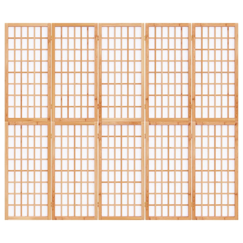Sammenleggbar romdeler 5 paneler japansk stil 200x170 cm svart