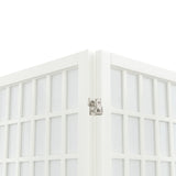 Sammenleggbar romdeler 4 paneler japansk stil 160x170 cm hvit