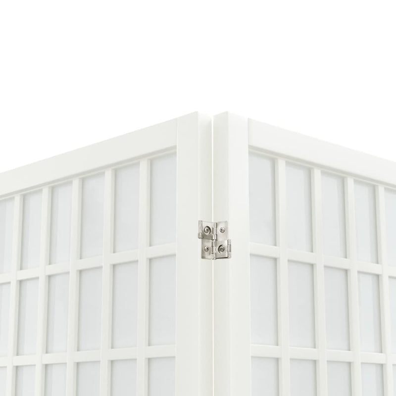 Sammenleggbar romdeler 4 paneler japansk stil 160x170 cm hvit