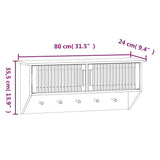 Veggarderobe med kroker 80x24x35,5 cm konstruert tre