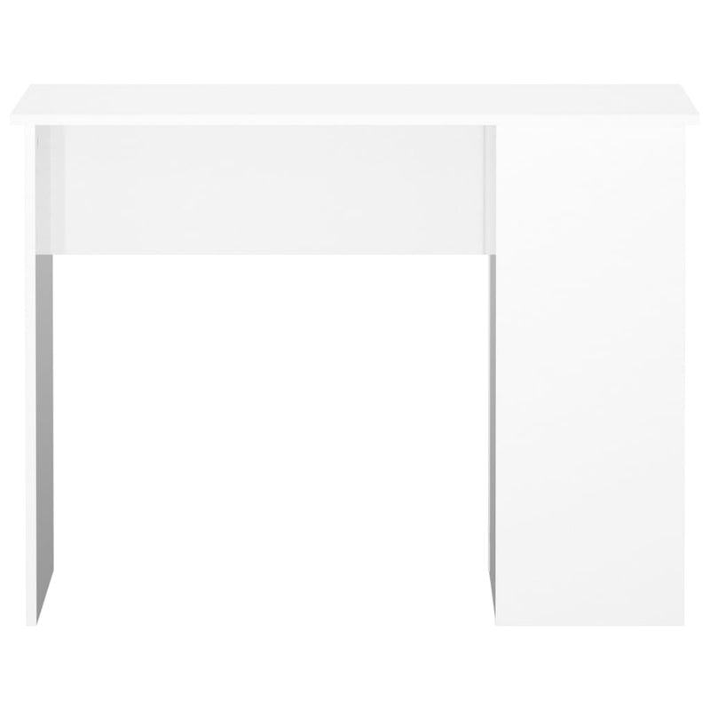 Skrivebord høyglans hvit 100x55x75 cm konstruert tre