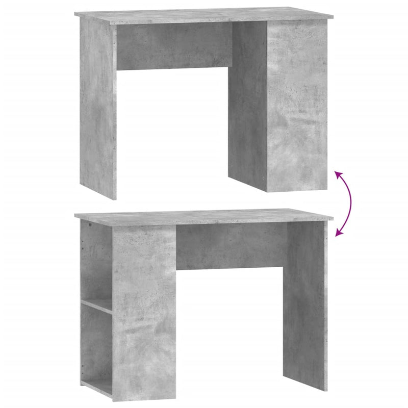 Skrivebord betonggrå 100x55x75 cm konstruert tre