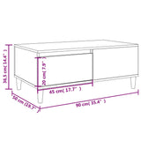 Salongbord hvit 90x50x36,5 cm konstruert tre