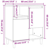 Skjenk hvit 60x35x70 cm konstruert tre