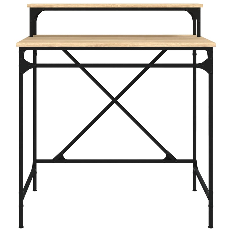 Skrivebord sonoma eik 80x50x90 cm konstruert tre og jern