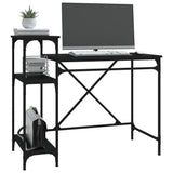 Skrivebord med hyller svart 105x50x90 cm konstruert tre og jern